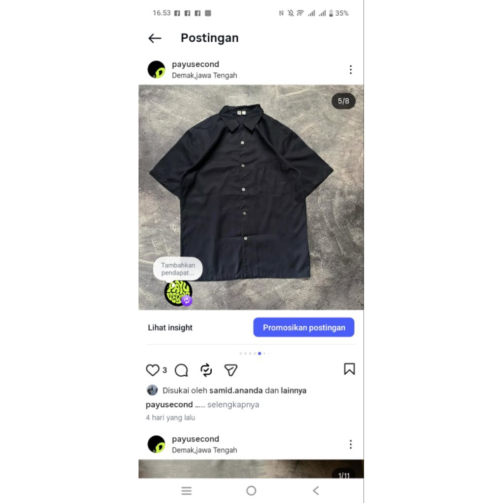 Celana Pendek Cargo Uniqlo Roll Up