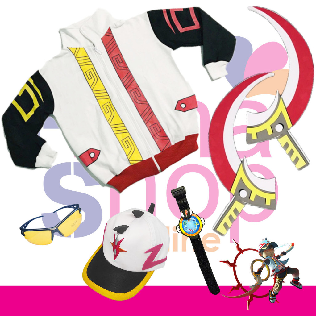 PAKET SET BOBOIBOY SUPRA TOPI KACAMATA JAM JAKET DAN PEDANG