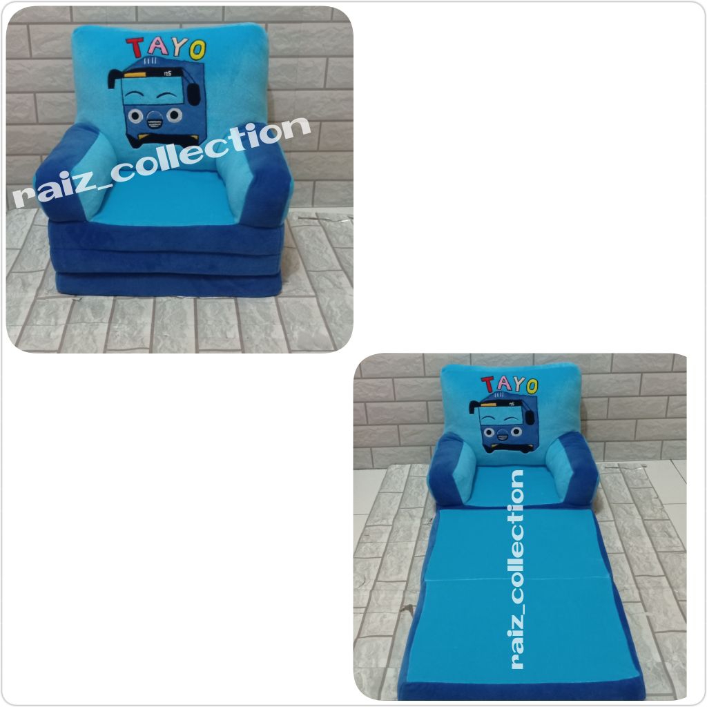 Sofa Lipat Anak (3Lipat) Karakter Tayo Sofa Bed Anak Maks Usia 3-4th
