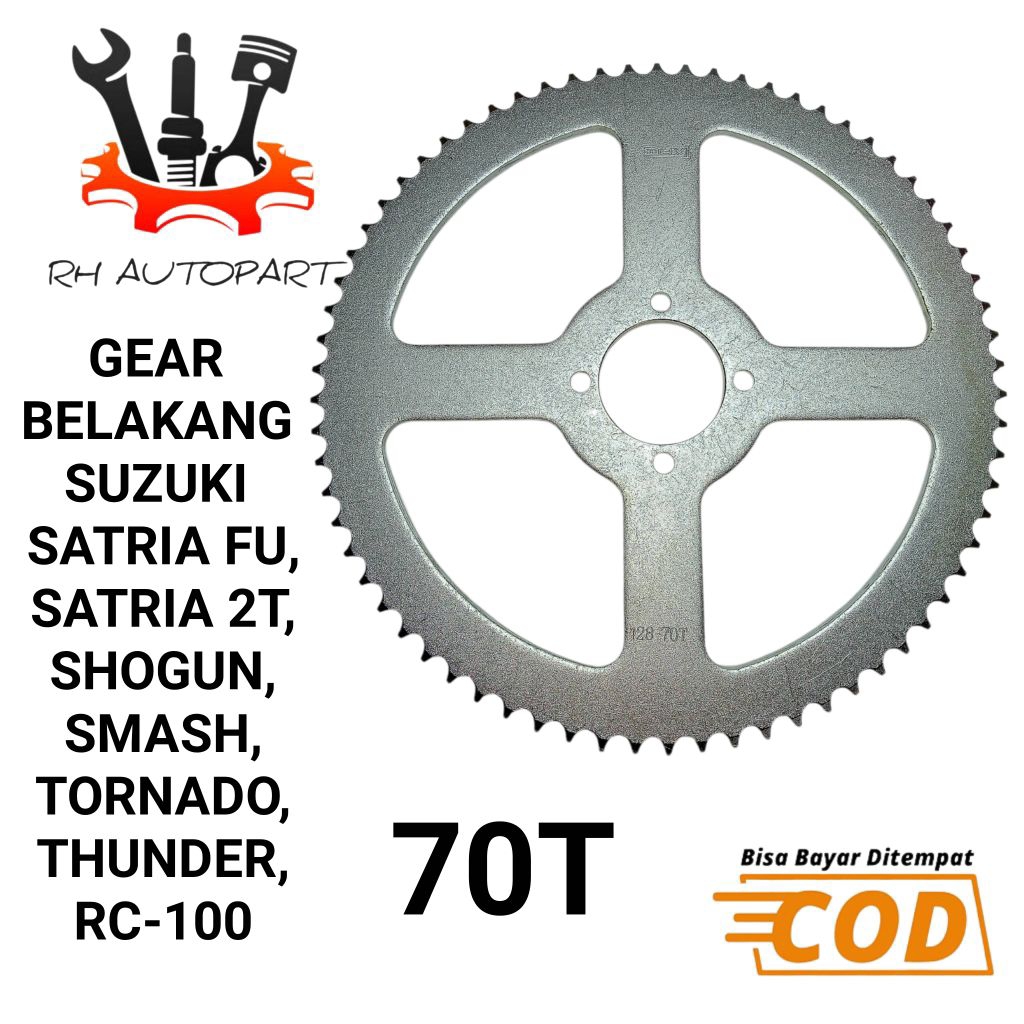 GEAR BELAKANG SUZUKI 70T SATRIA FU,SATRIA 2T, SHOGUN, SMASH, RC 100 TERMURAH
