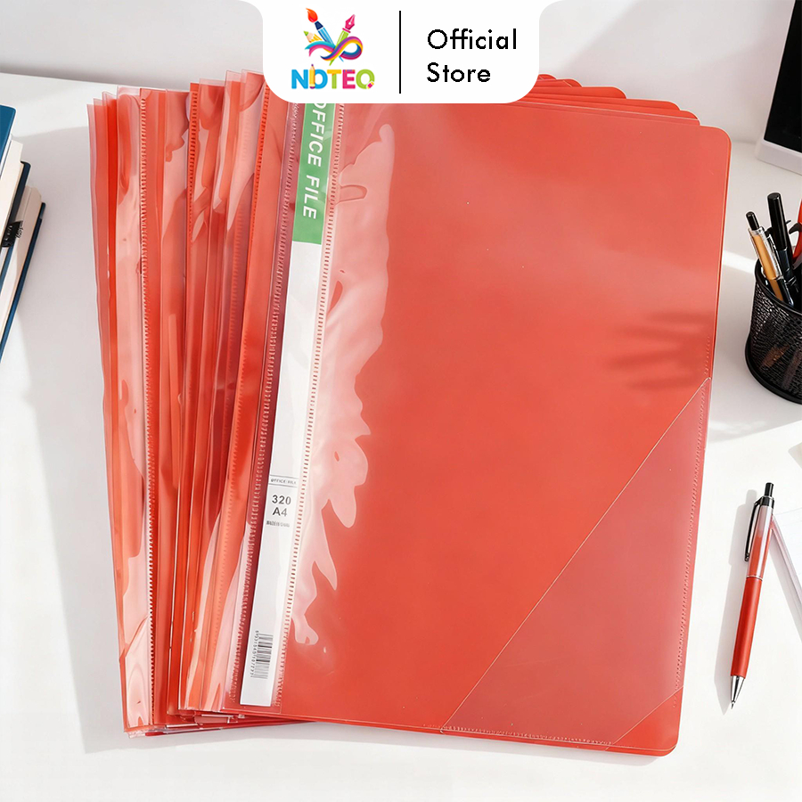 Map Dokumen Plastik File A4 Transparan Office File Folder Isi 12 PCS WJJ0513