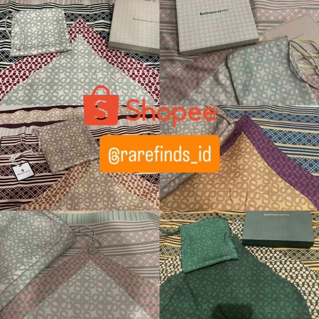 [NEW] SALE Original Buttonscarves Prayer Mat Sajadah Travel Foam Monogram B BS Button Scarf Buttonsc