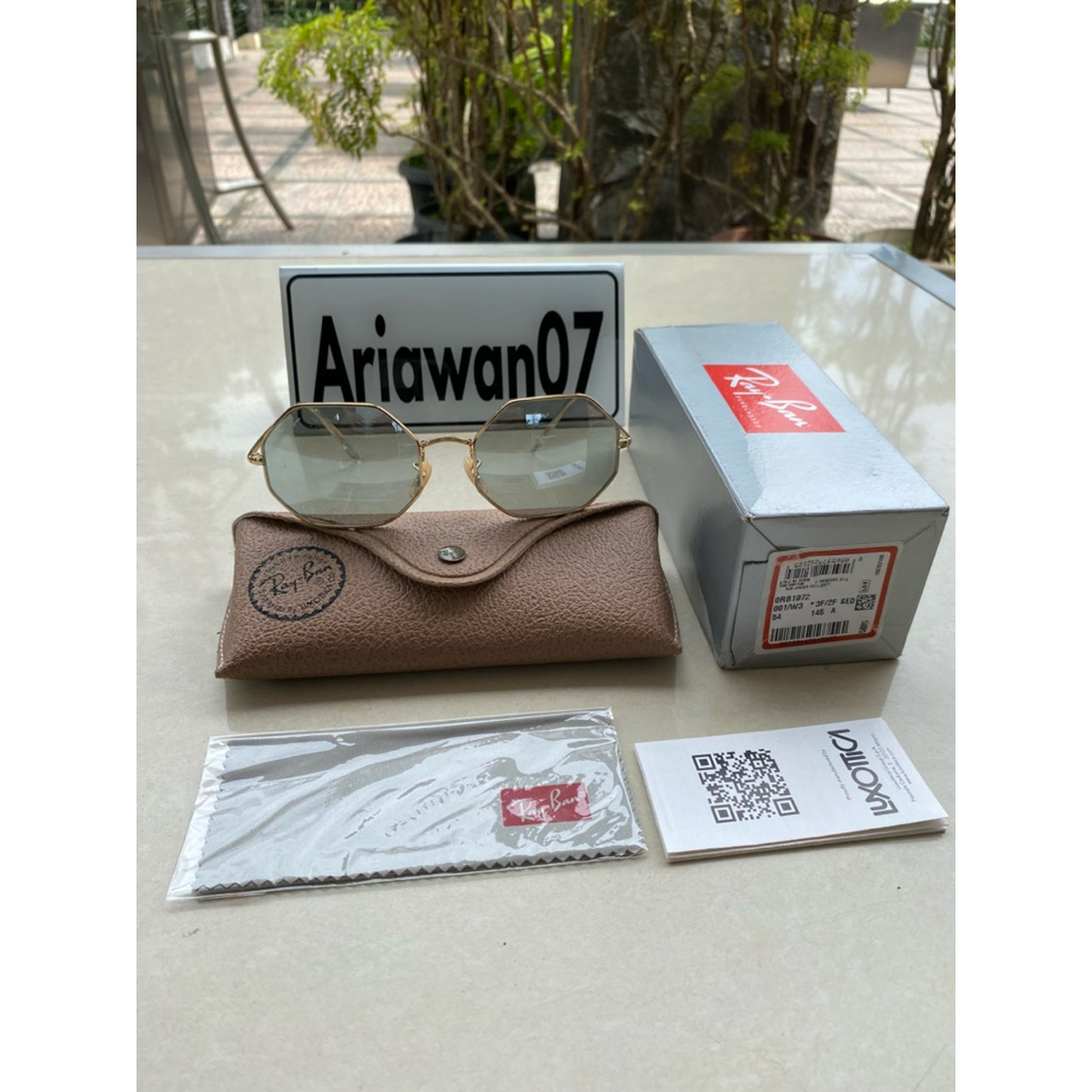 kacamata Ray-ban rb 1972 octagon 001/w3 sz 54 untuk siang malam