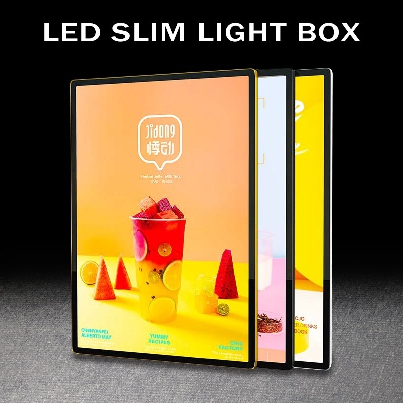 light box Colour Light neon Box Menu Display For Wall Mount|LED cafe restaurant menu board LED menu|
