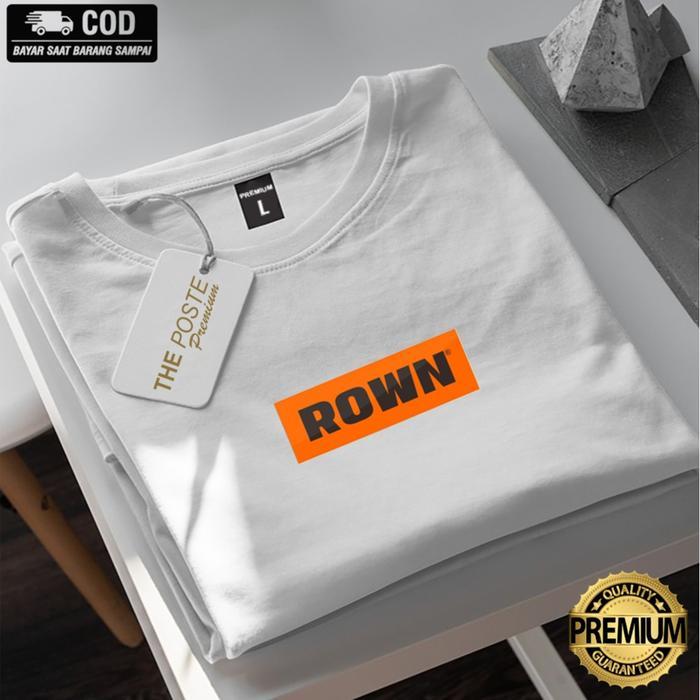T-Shirt Pria Kaos Rown Division Putih - Rown Division Kaos Flampy White - Rowndvsn Kaos Pria Distro