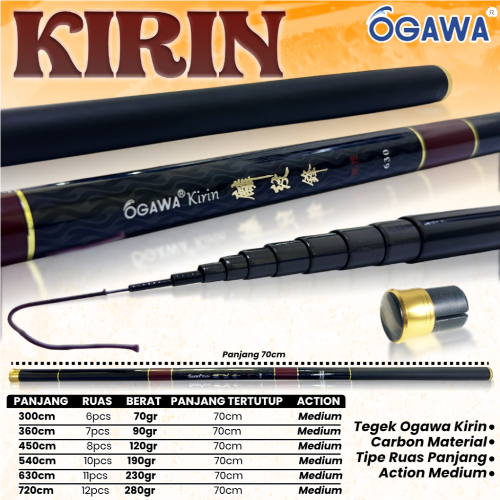 Tegek Ogawa Kirin 360cm 450 540 630 720 cutit Banyak Bonus Gratis Ongkir