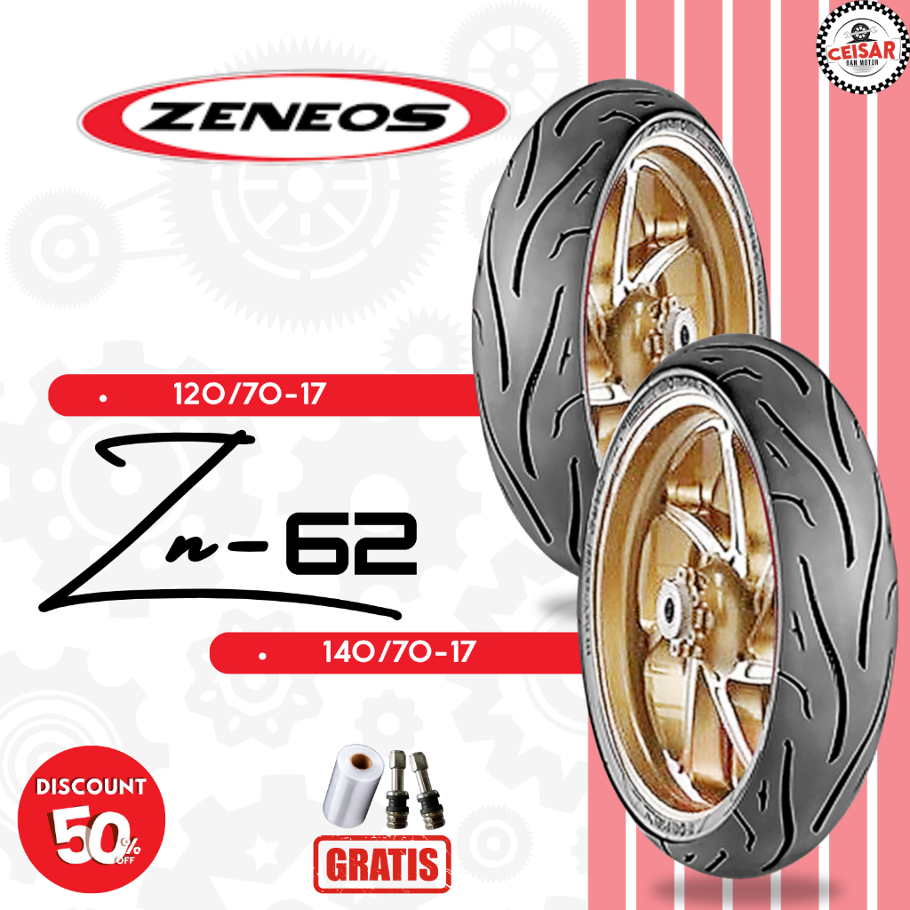 Paket Ban Motor Sport - Supermoto ZENEOS ZN62 120/70-17 + 140/70-17 Tubeless
