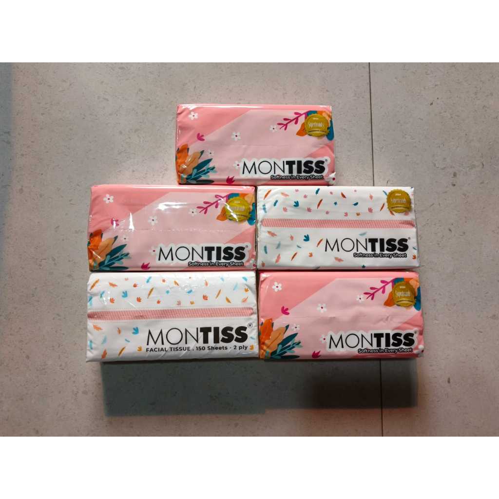 paket isi 5 tissue /tisu montiss 150 sheets 2 ply
