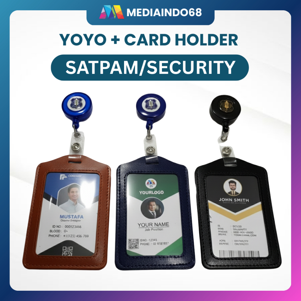GANTUNGAN YOYO ID CARD-KULIT SINTESIS LOGO SATPAM-SCURITY