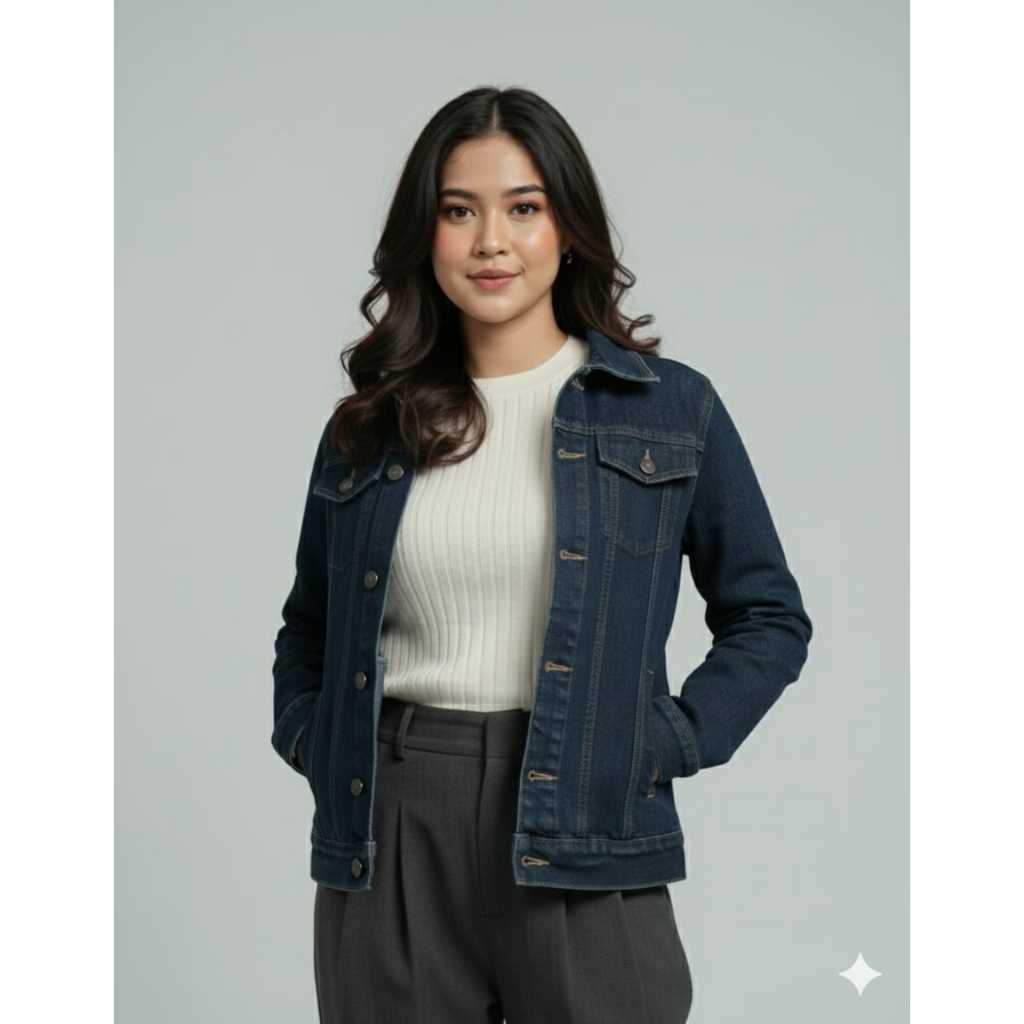 Daone Jaket Jeans Wanita Oversize Terbaru Korean Style Nyaman di Pakai