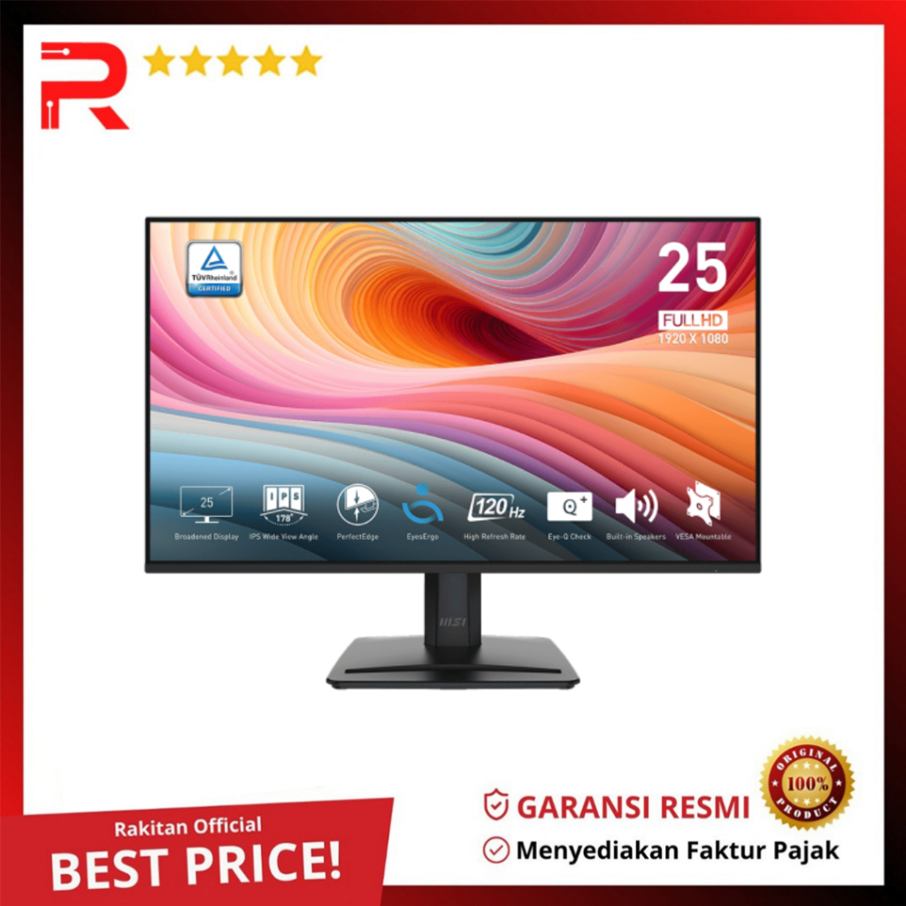 MSI Pro MP251 E2 24.5" FHD IPS 120Hz Monitor 25Inch MP 251