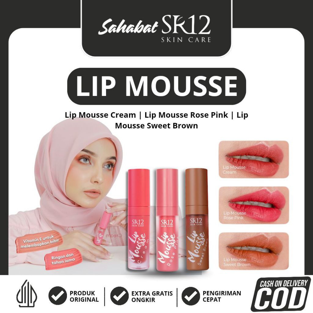 LIP MOUSSE CREAM SR12 LIPSTIK MATTE KOREA RINGAN TAHAN LAMA TIDAK LUNTUR / LIP TINT PEWARNA BIBIR RE