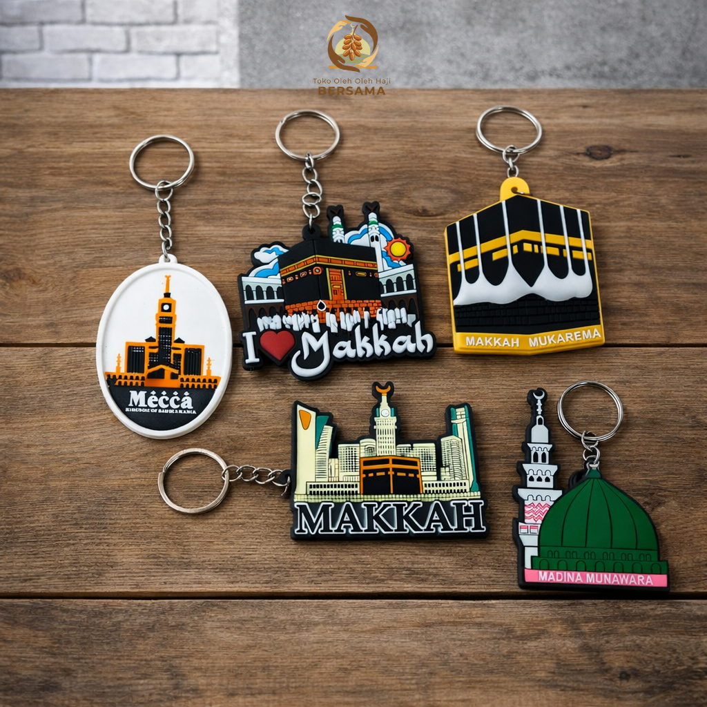 Souvenir Oleh Oleh Haji Umroh Gantungan Kunci Karet 1 pcs Makkah Madinah Unta