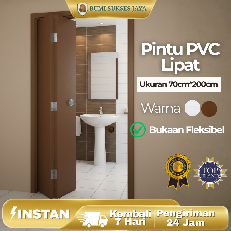 Pintu Lipat Kamar Mandi PVC 70CM*200CM Pintu Kamar Mandi Lipat Minimalis Pintu Lipat Serbaguna Premi