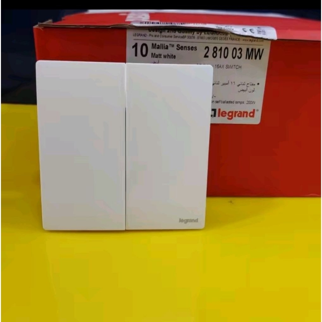 LEGRAND Saklar 2 Gang 2 Way Mallia Senses