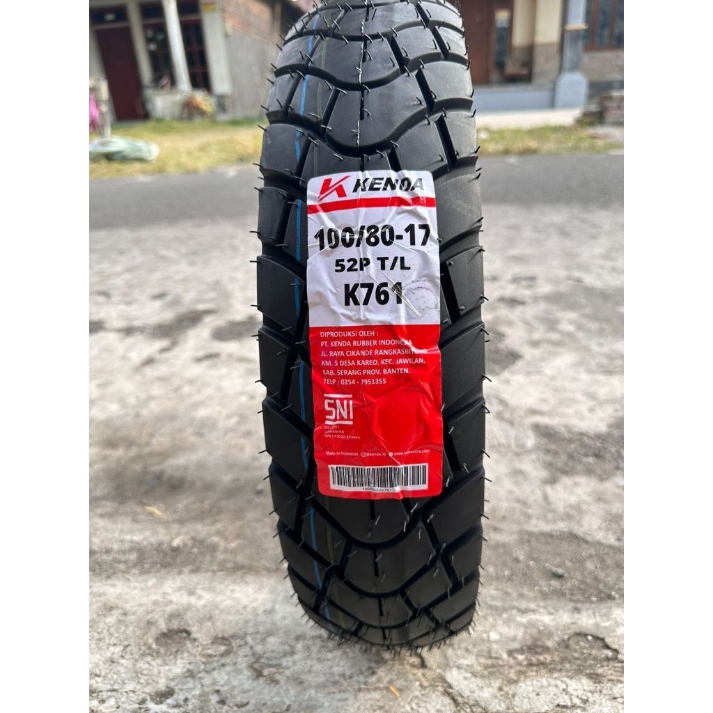 BAN KENDA TUBELESS SEMI TRAIL DUAL PURPOSE K761 100/80-17, 100/90-17 TUBELESS RING 17