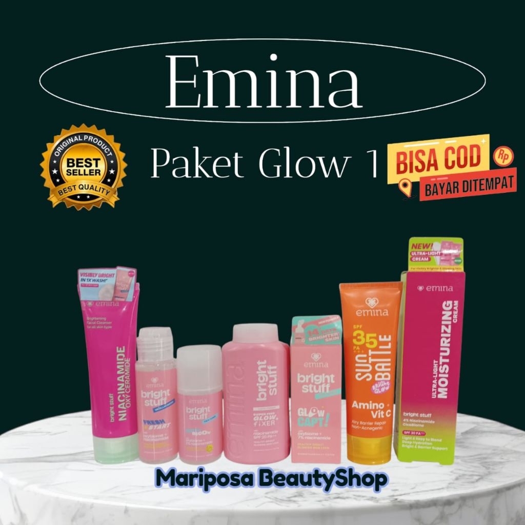 BISA COD Paket Emina 1 Satu Paket Series Lengkap Komplit Ekonomis / Paket Hemat Emina Bright Stuff