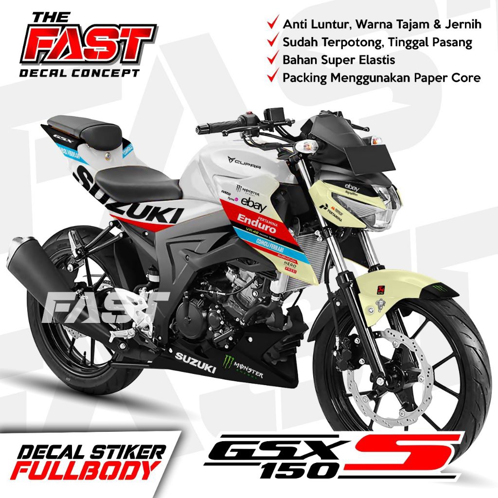 Decal Stiker motor Suzuki Gsx S 150 Full Body sticker gsx s 150 full body motif simpel Keren motif E