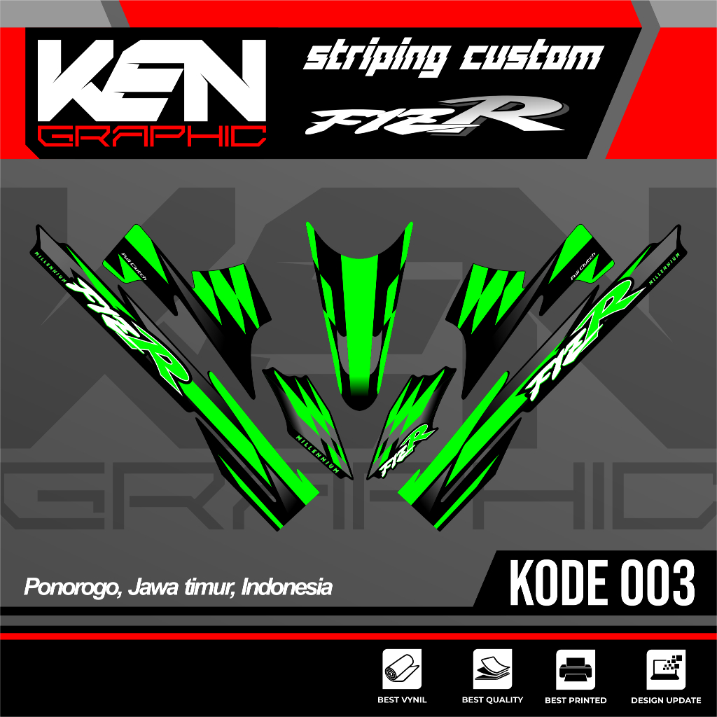 STICKER MOTOR YAMAHA FIZ R/DECAL FIZ R/DECAL VARIASI FIZ/KODE 003