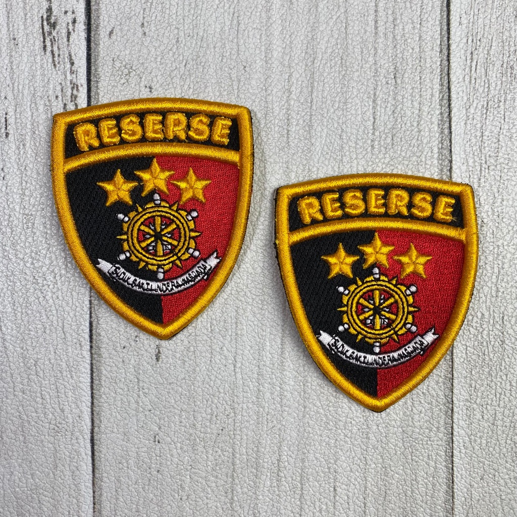Bet Timbul RESERSE Atribut Bordir RESKRIM POLRI Timbul Badge Logo RESERSE 3D