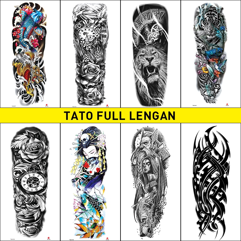 tato full lengan.tato tahan air.tato temporer tahan lama 15 hari tato temporer anti air /tato jus/ta