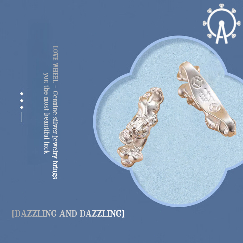 LOVE WHEEL{999 Pure Silver Product}Aksesori Pi Xiu Ruyi Perak Murni S999 3D | Spacer Beads DIY Gelan