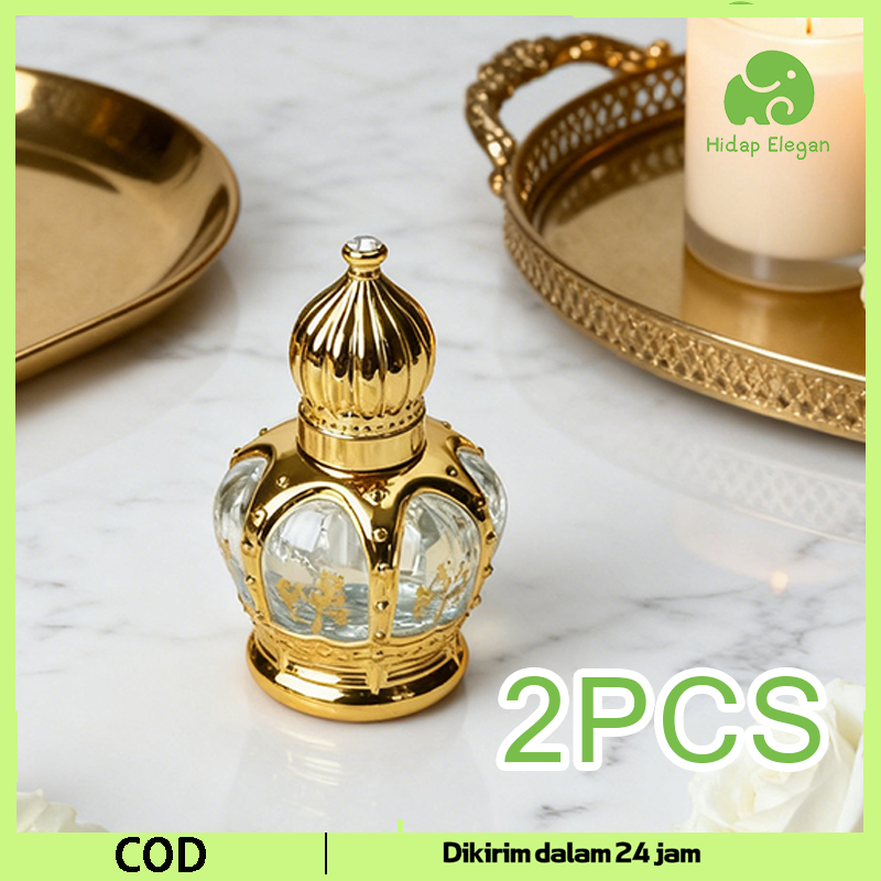 10ml Botol Minyak Roll On Kecil 2pcs Transparan Botol Rol On Mahkota Botol Parfum Roll On Unik