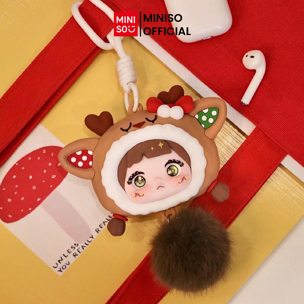 MINISO NOMMI Christmas Capsule Silicone Earphone Case Gantungan Tas Lucu Multifungsi Pelindung Earph