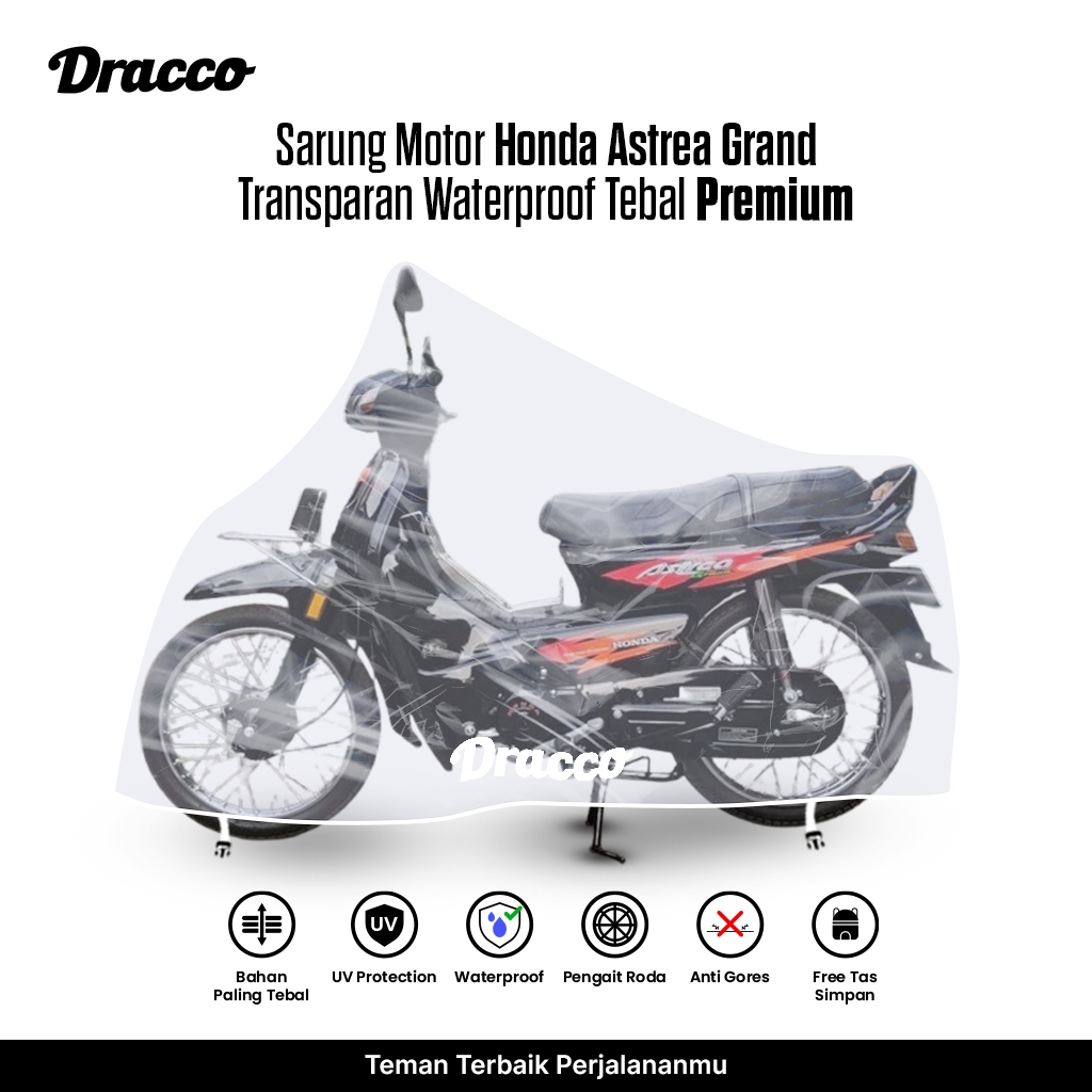 Sarung Motor Honda Astrea Grand Transparan Tebal Waterproof Premium Penutup Anti Hujan Anti Gores
