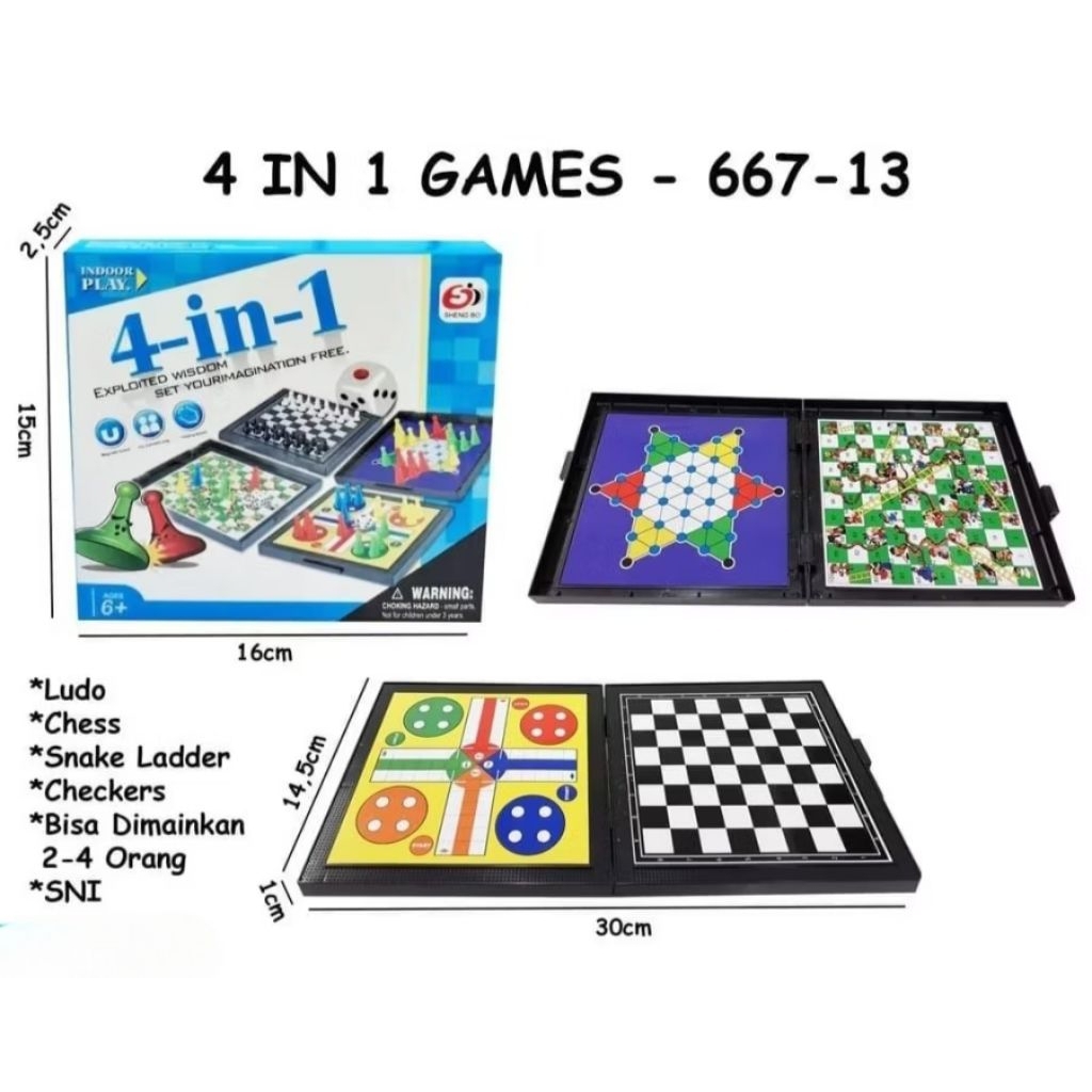 Mainan Catur Ular Tangga Ludo Halma Magnetik