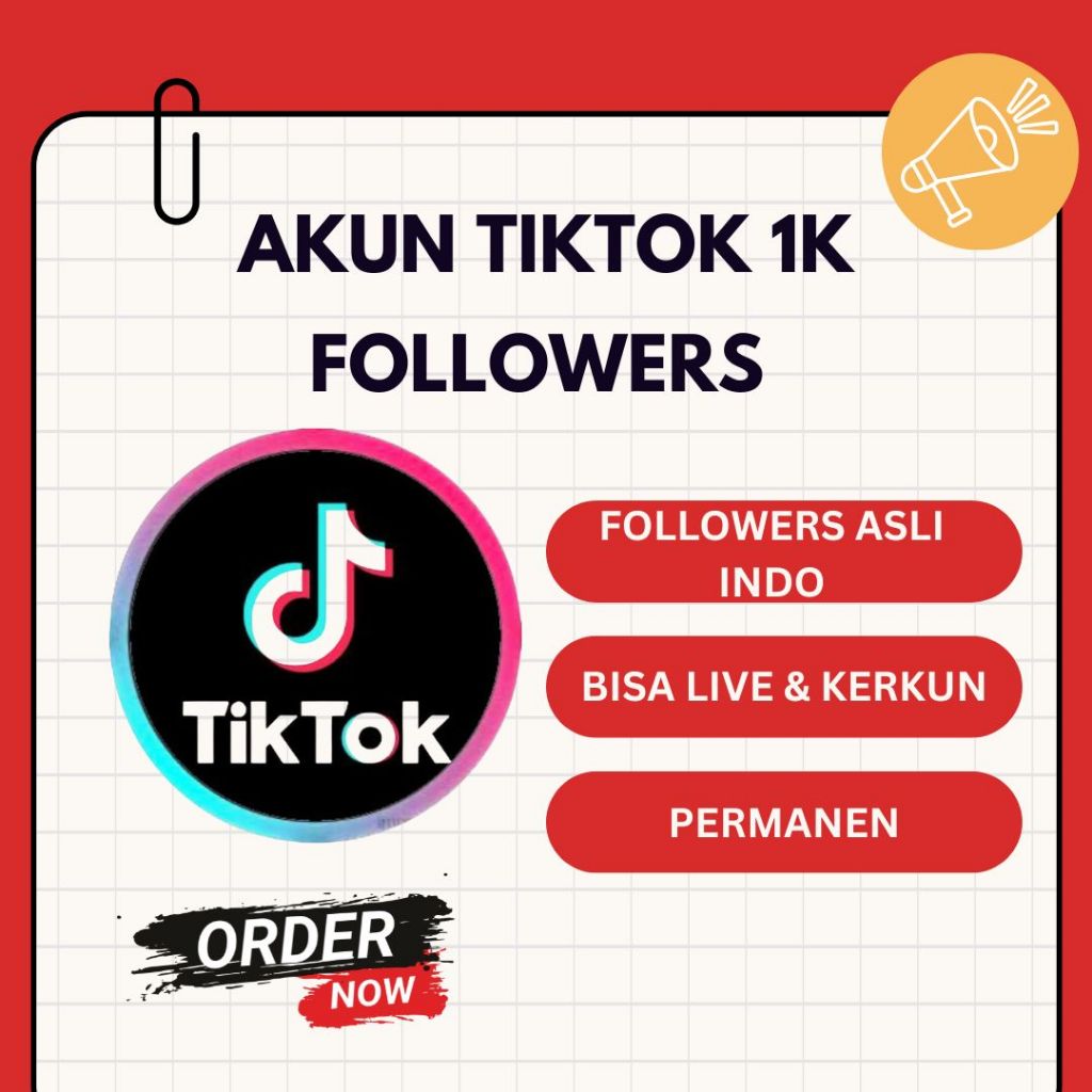 Akun TikTok Siap Live – 1.000 Followers Organik & Stabil