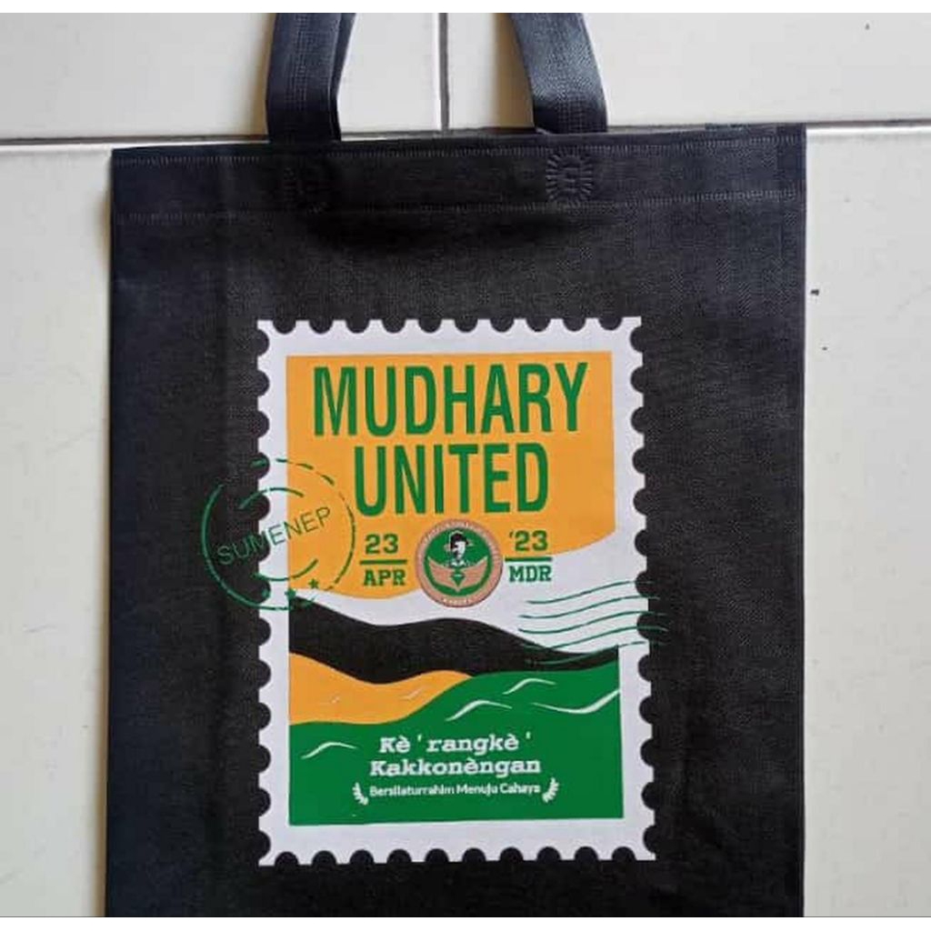 Tas Custom spunbond 30x40x10 Sablon 4warna