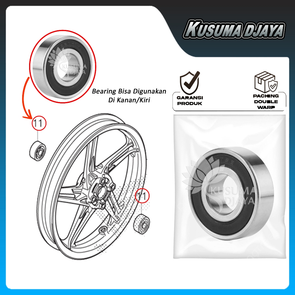 BEARING LAHER 6201 VELG DEPAN BEAT SCOOPY VARIO 110 ESP 2015 - 2020 SATUAN