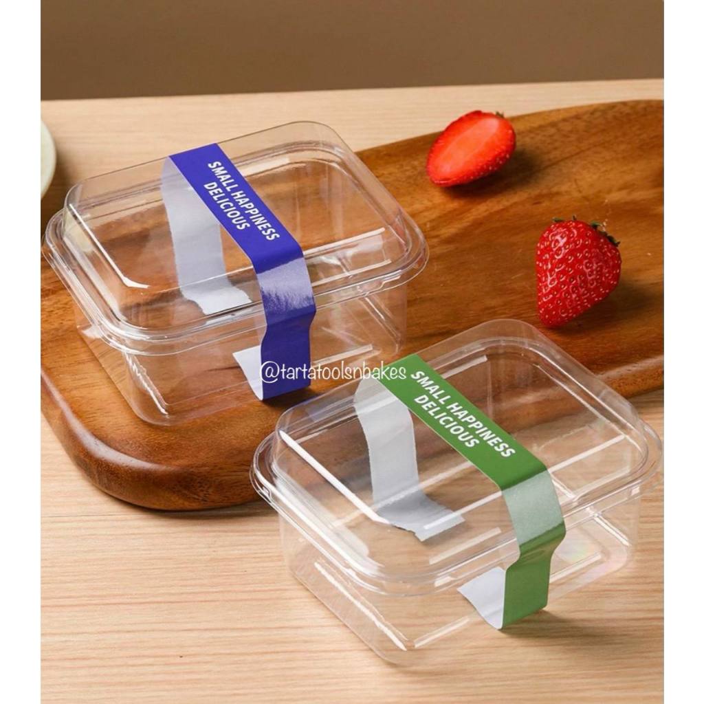 (10PCS) Mika Kotak Dessert Box Segi 11x8.5xT6.5 | Mika Kue Tiramisu Serbaguna | Packaging Cake Trans