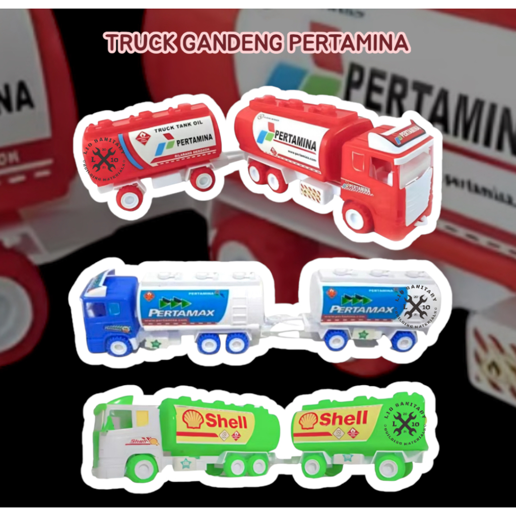 Truk Gandeng PERTAMINA / Mainan Mobil Truck Gandeng Oli Tangki Gandeng Bensin PERTAMINA BESAR BAGUS