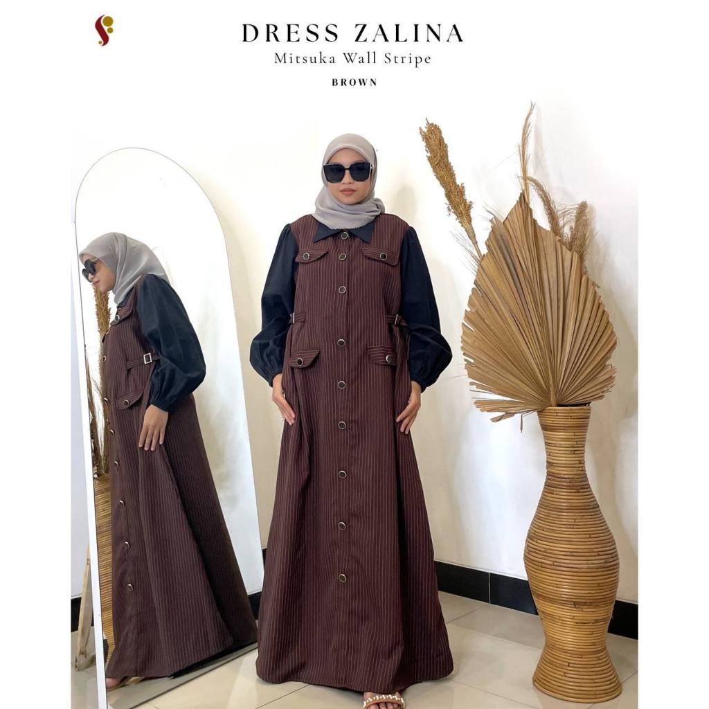 - DRESS - DRESS ZALINA GAMIS WANITA SIMPLE ELEGANT REMAJA DEWASA