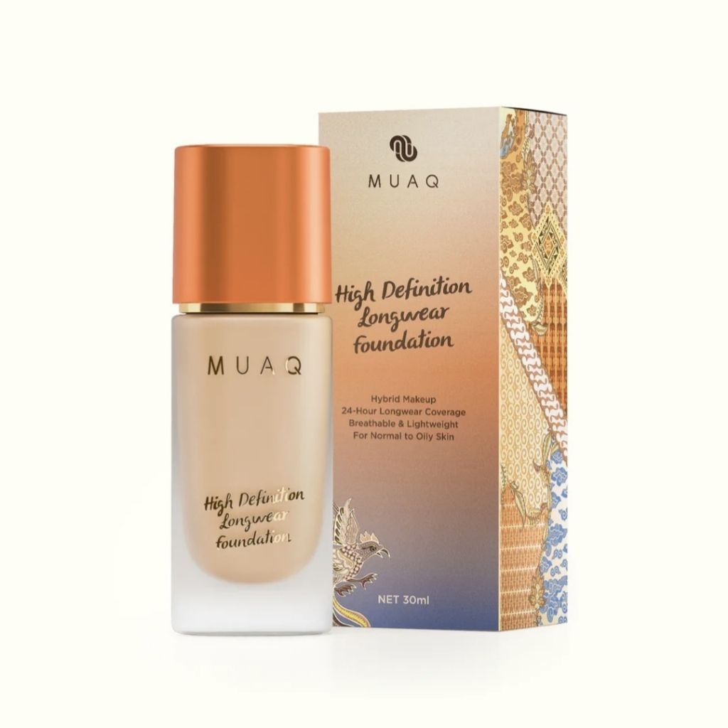 (ORI BPOM) 30ml MUAQ HD High Definition Longwear Foundation Sulawesi Kalimantan Sumatera Jawa Bali -