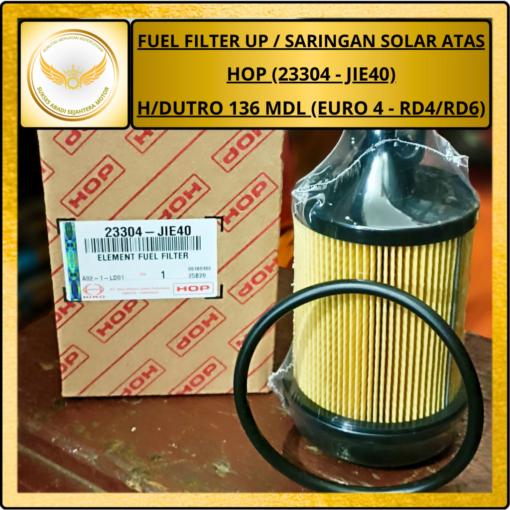 Fuel Filter UP / Saringan Solar Atas HINO DUTRO 136 MDL EURO 4 (RD4=RD6) (HOP) 23304-JIE40