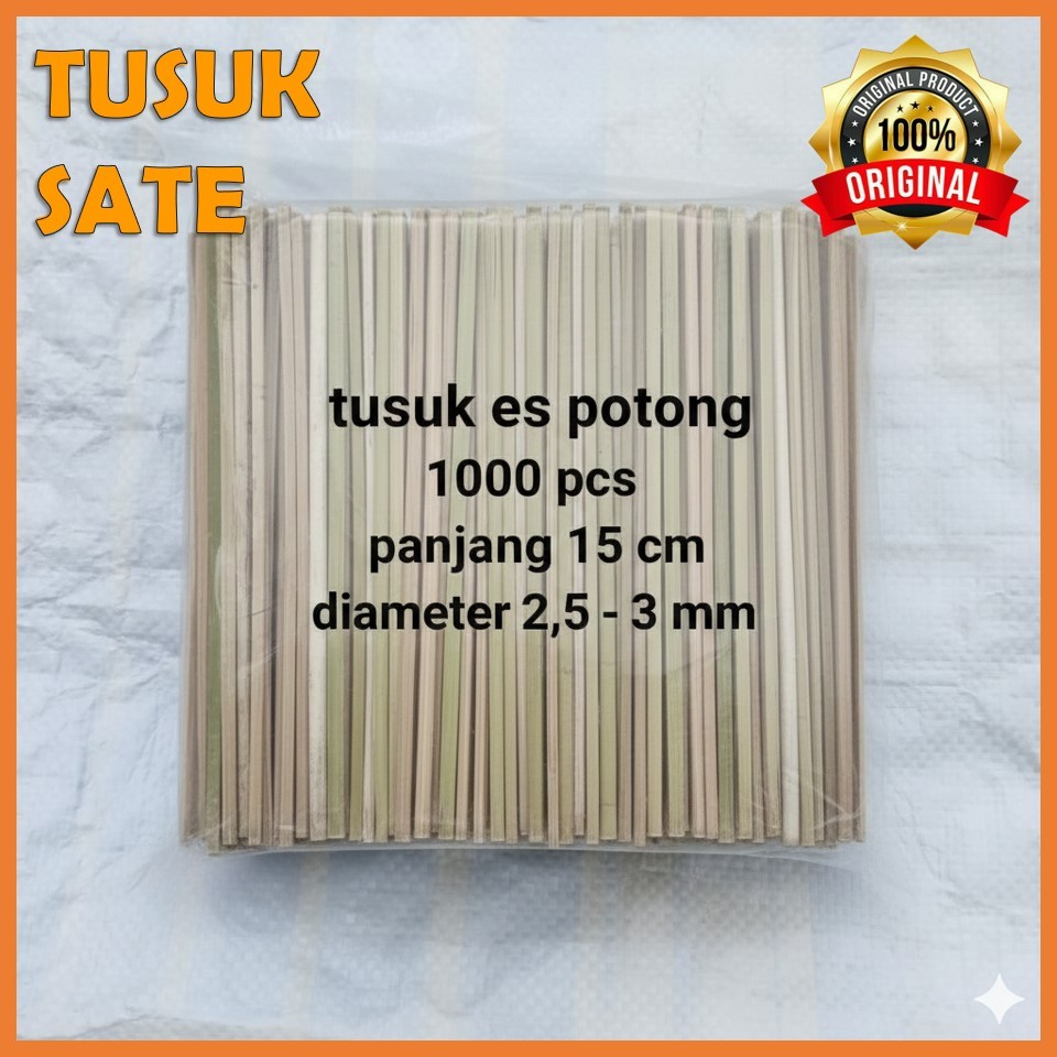 Tusuk Es Potong Kotak 1000 Pcs Panjang 15 Cm Diameter 2,5 - 3 Mm