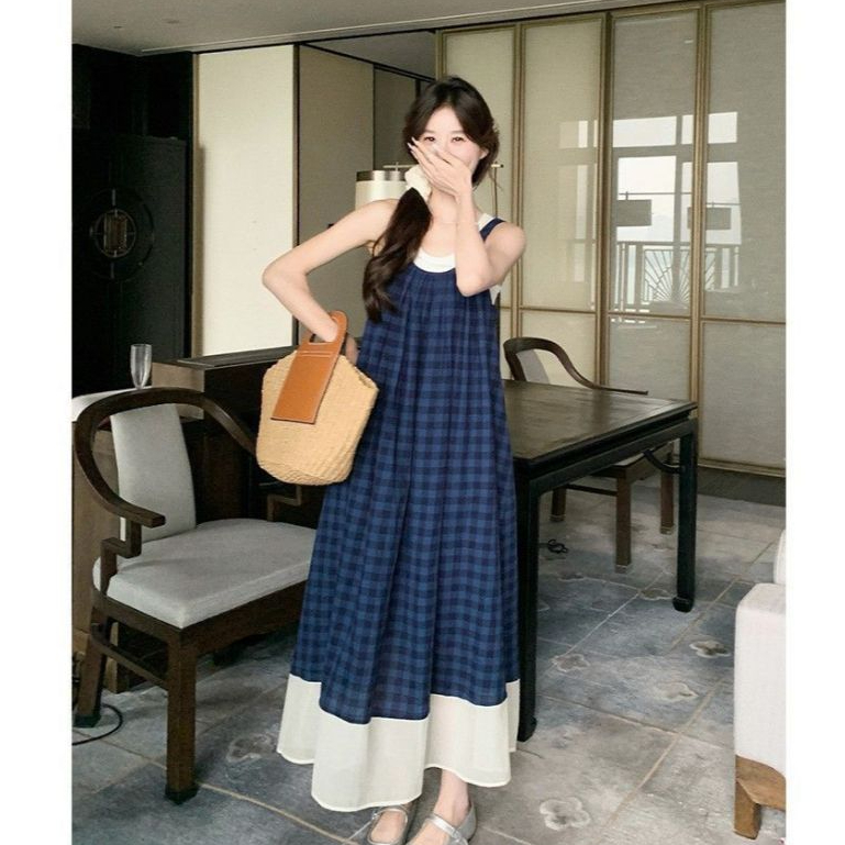 Mori Vintage Plade Summer Midi Dress 1042 (S-XL)