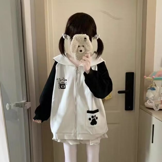 tenshi - jacket white black sailor polos