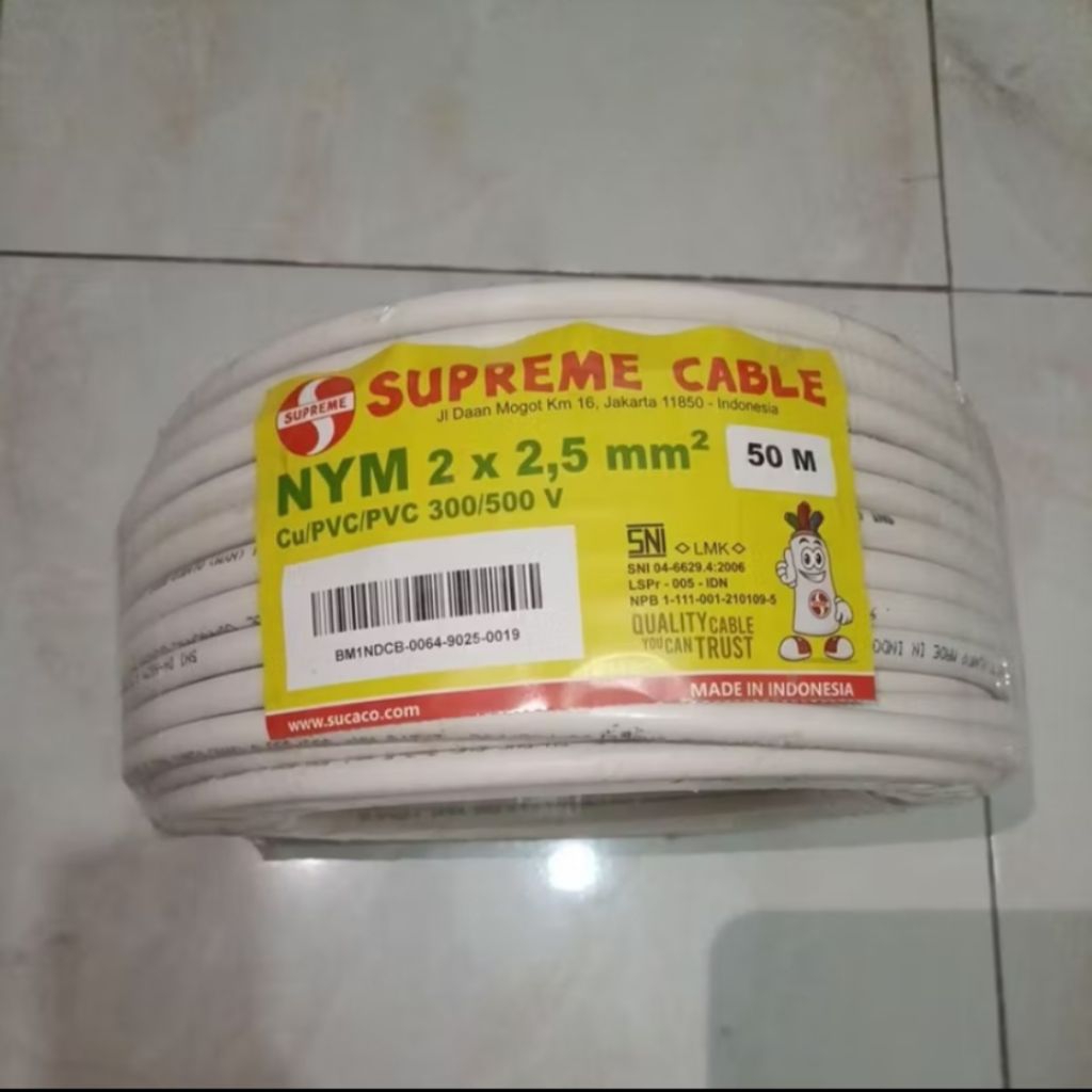 ECER KABEL SUPREME NYM 2X2,5 25 METER ( KAWAT ) TEMBAGA MURNI SNI