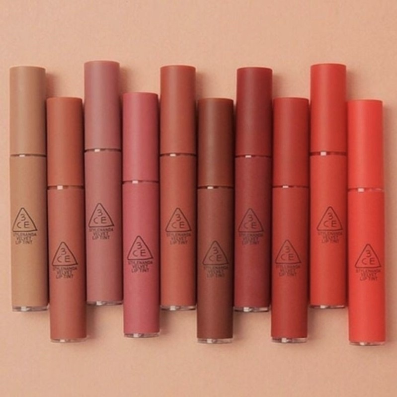 3CE Velvet Lip Tint 4gr/3CE Slim Velvet Lip Color/3CE Blurring Liquid Lip/Long-Lasting MLBB Lipstik/