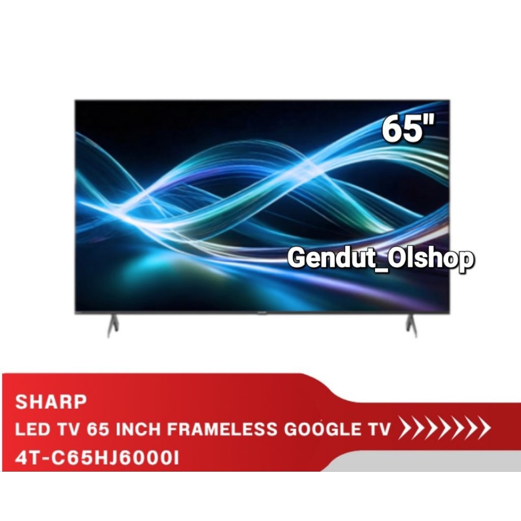 (Khusus Wilayah Kota Palembang) Led TV 65 Inch Sharp Frameless 4K UHD Google TV 4T-C65HJ6000I, SMART