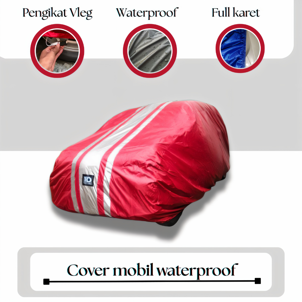 Cover Selimut Sarung Penutup Mobil Outdoor Indoor Waterproof 90% Body Mobil Anti Air Free Tali Vleg 
