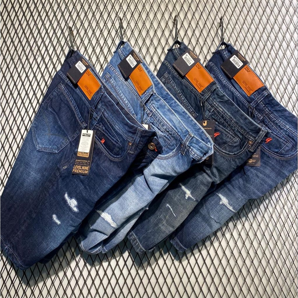 CELANA JEANS PENDEK PRIA DV LEVEL NINE