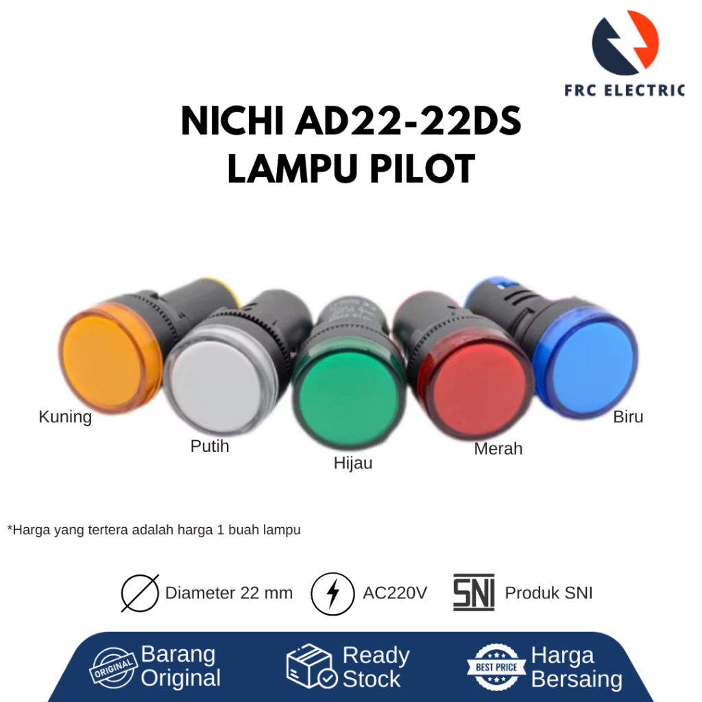 Lampu pilot - Pilot Lamp - Lampu Indikator Panel Listrik - Lampu LED Indikator