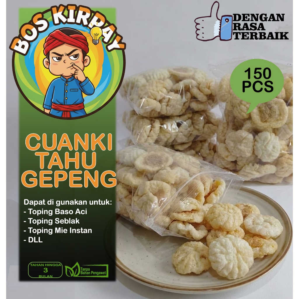 150 Pcs Tahu Gepeng / Geprek Ikan Tenggiri ASLI - Khas Garut GROSIR bos kirpay