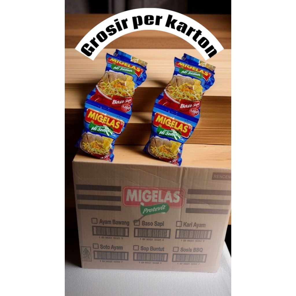 GROSIR OBRAL MIE GELAS MIGELAS PERKARTON  RASA BAKSO ISI 12 RENCENG