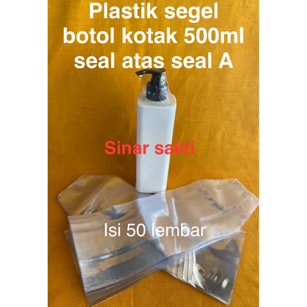 segel plastik botol kotak 500ml seal atas /plastik segel shrink segel botol 500ml